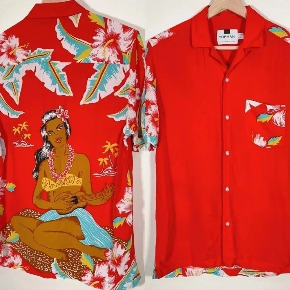TOPMAN | HAWAII RED GRAPHIC SHIRT